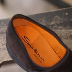 Santoni SANTONI Suede Loafers with strap
