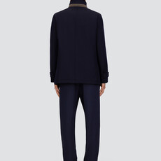Herno Short wool coat with shearling-lined collar
