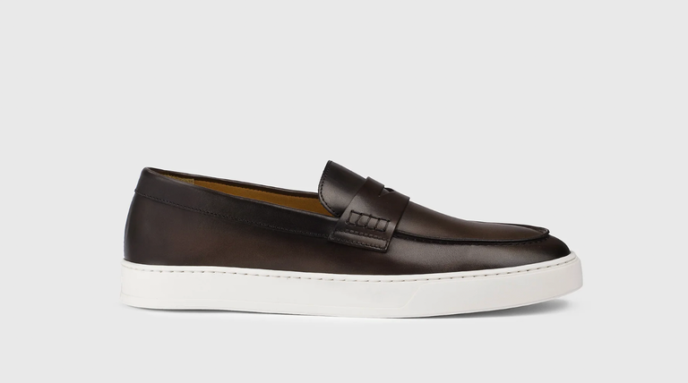 Doucal's DOUCAL'S Mocassin en cuir marron foncé