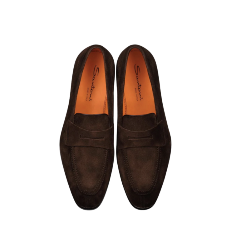 Santoni SANTONI Mocassins Penny en daim