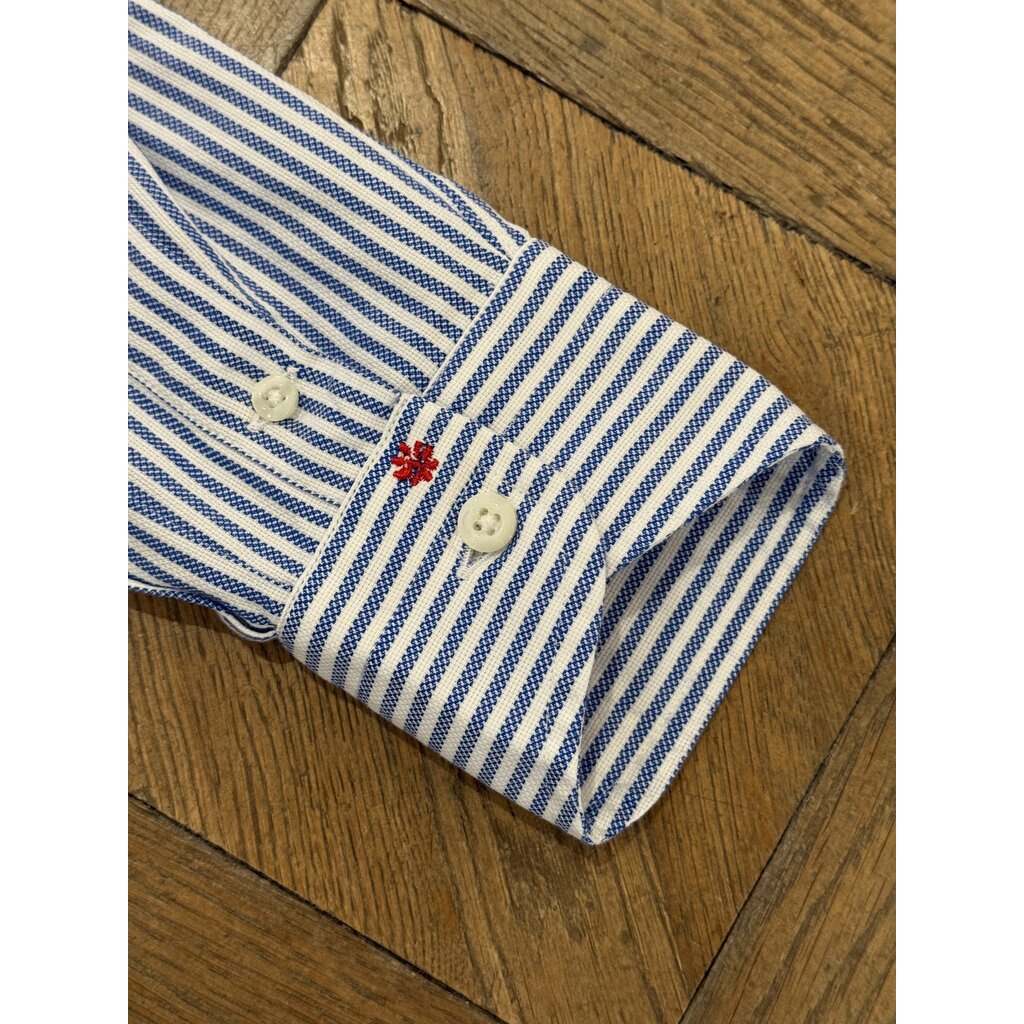 Bolzonella Chemise Oxford 4000 - Rayures blanches et bleues