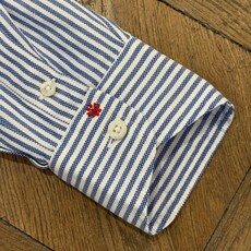 Bolzonella Chemise Oxford 4000 - Rayures blanches et bleues
