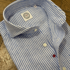 Bolzonella Linen shirt - White Blue Stripes