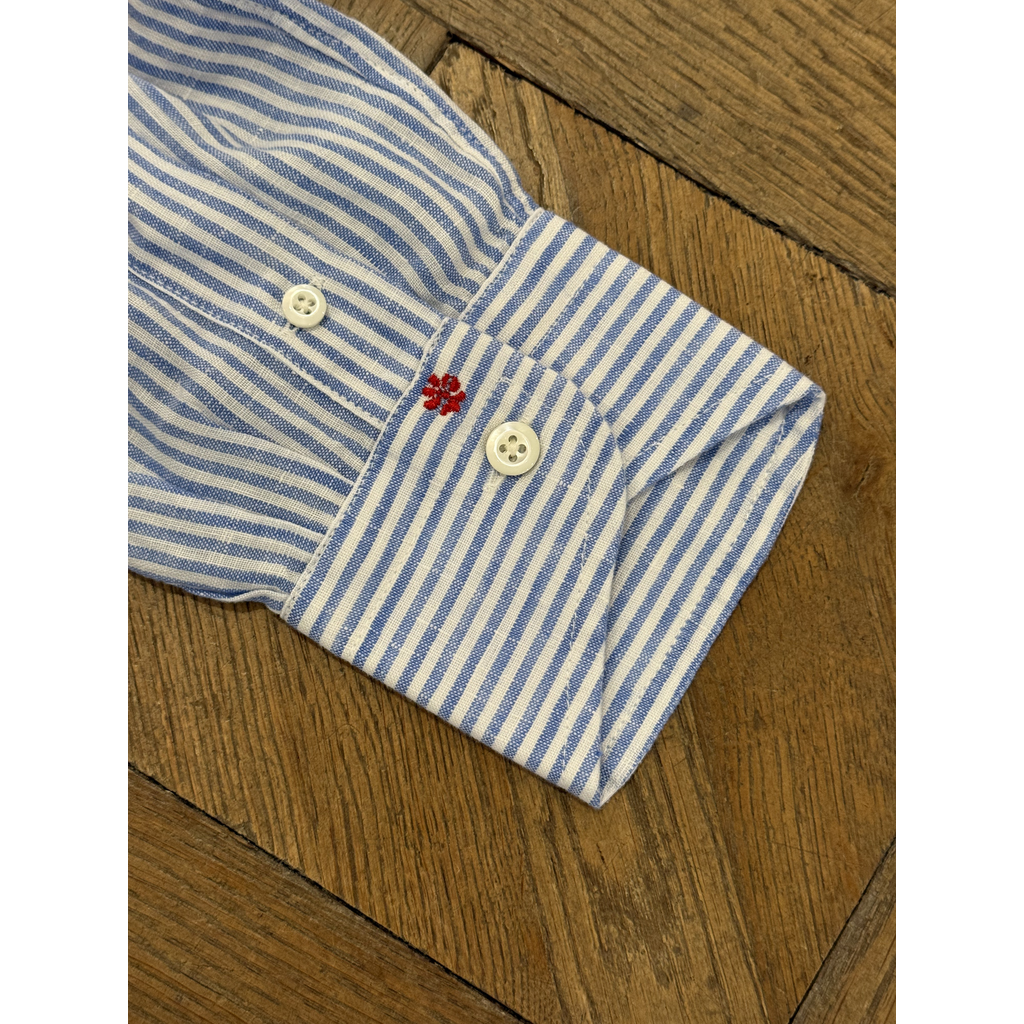 Bolzonella Linen shirt - White Blue Stripes