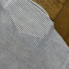 Bolzonella Chemise en lin - Grandes rayures blanches et bleues