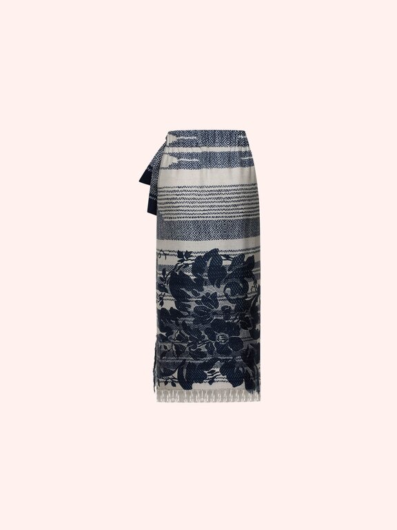 Pierre Louis Mascia Wrap Skirt ALOE in Silk