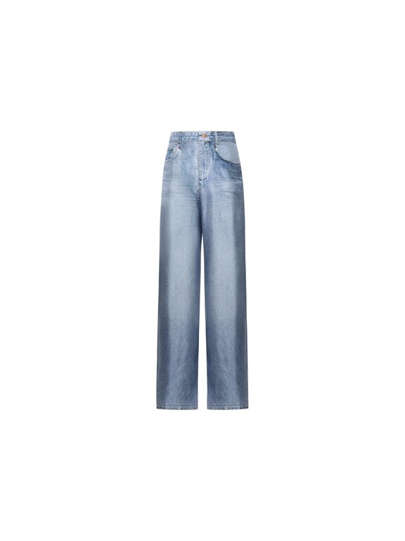 Pierre Louis Mascia Faux-Denim Trousers ALOE in Silk