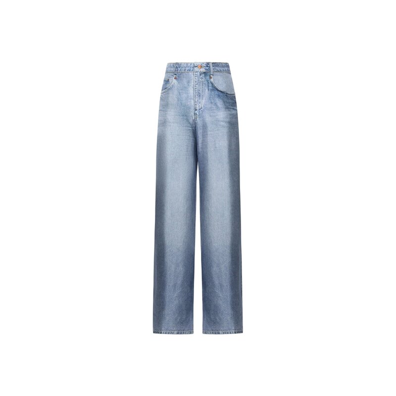 Pierre Louis Mascia Faux-Denim Trousers ALOE in Silk