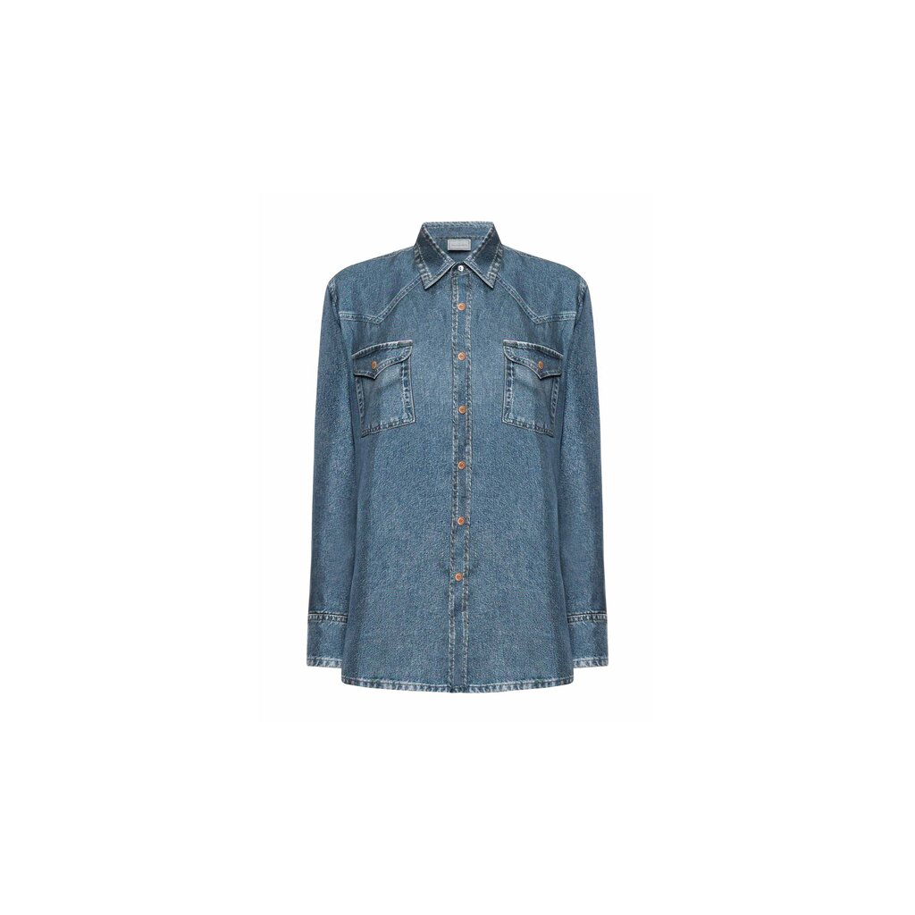 Pierre Louis Mascia Chemise à manches longues Faux-Denim ALOE en soie