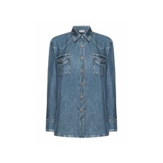 Pierre Louis Mascia Longsleeve Faux-Denim Shirt ALOE in Silk
