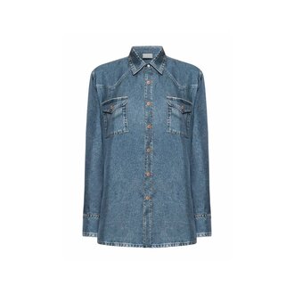 Pierre Louis Mascia Chemise à manches longues Faux-Denim ALOE en soie
