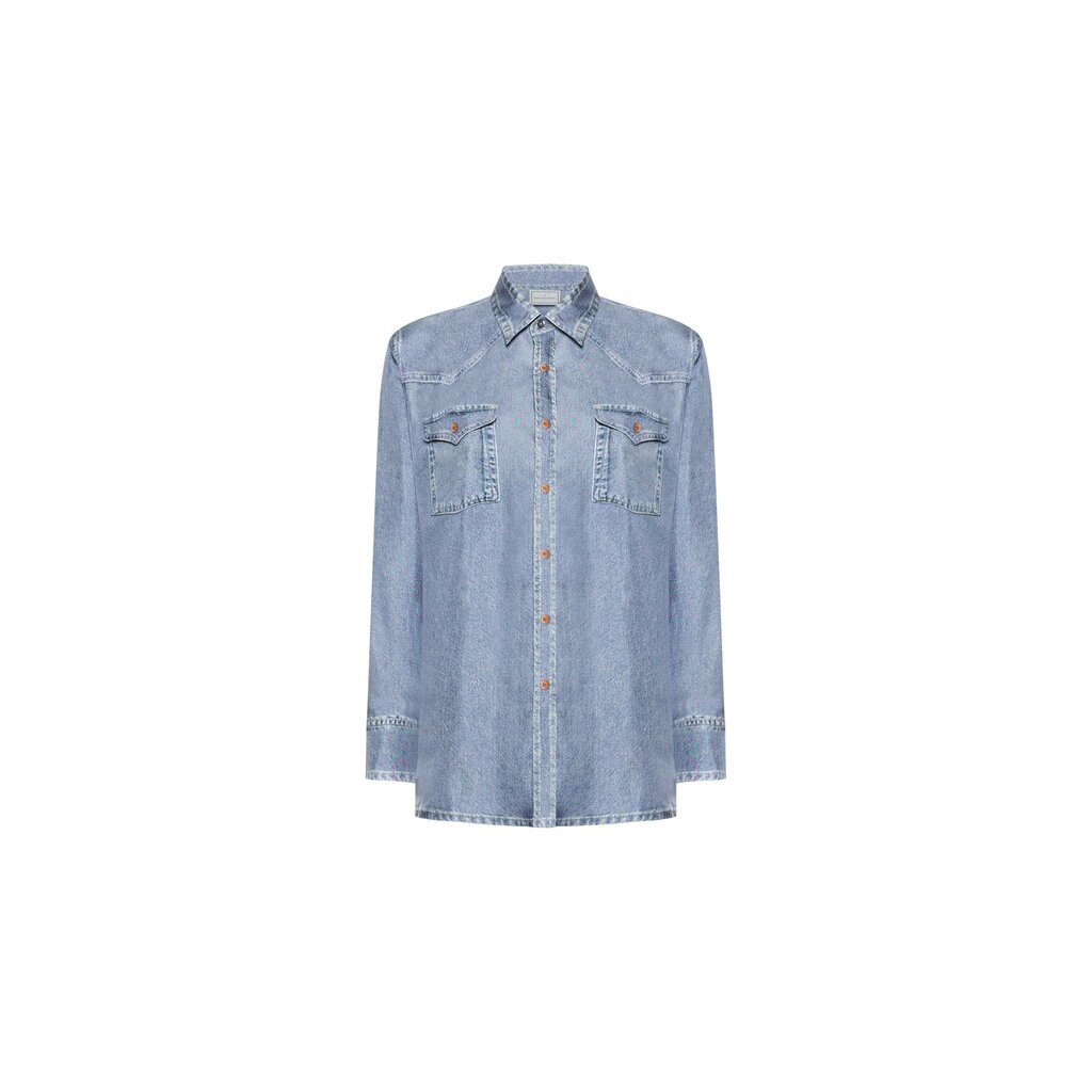 Pierre Louis Mascia Longsleeve Faux-Denim Shirt ALOE in Silk