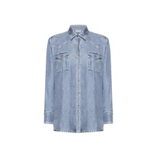 Pierre Louis Mascia Chemise à manches longues Faux-Denim ALOE en soie