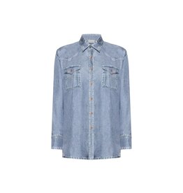 Pierre Louis Mascia Longsleeve Faux-Denim Shirt ALOE in Silk