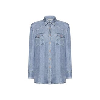 Pierre Louis Mascia Chemise à manches longues Faux-Denim ALOE en soie