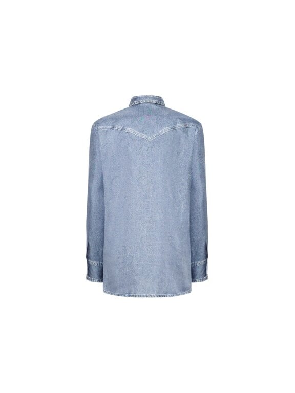 Pierre Louis Mascia Chemise à manches longues Faux-Denim ALOE en soie