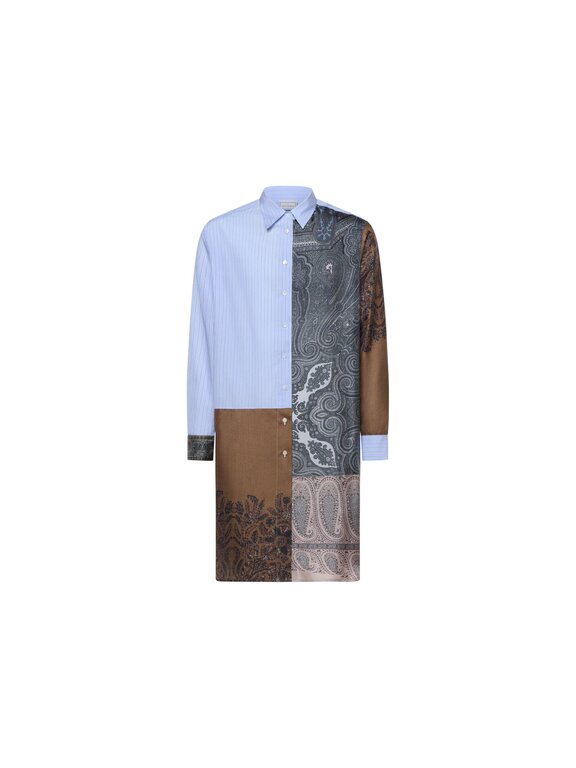 Pierre Louis Mascia Robe Chemise à manches longues ALOMHI en coton/soie