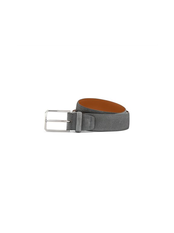 Santoni Grey suede adjustable belt