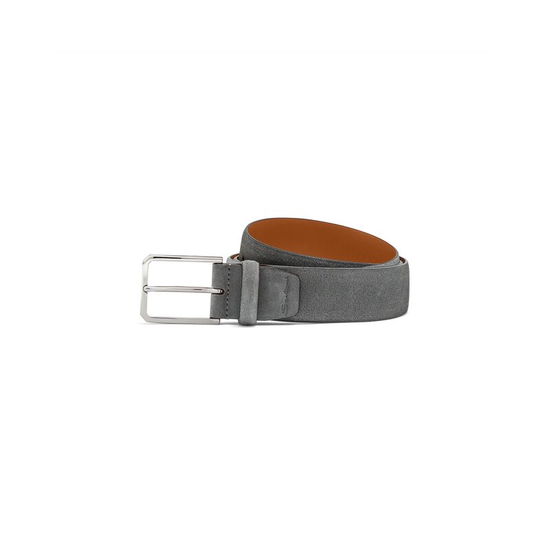 Santoni Grey suede adjustable belt