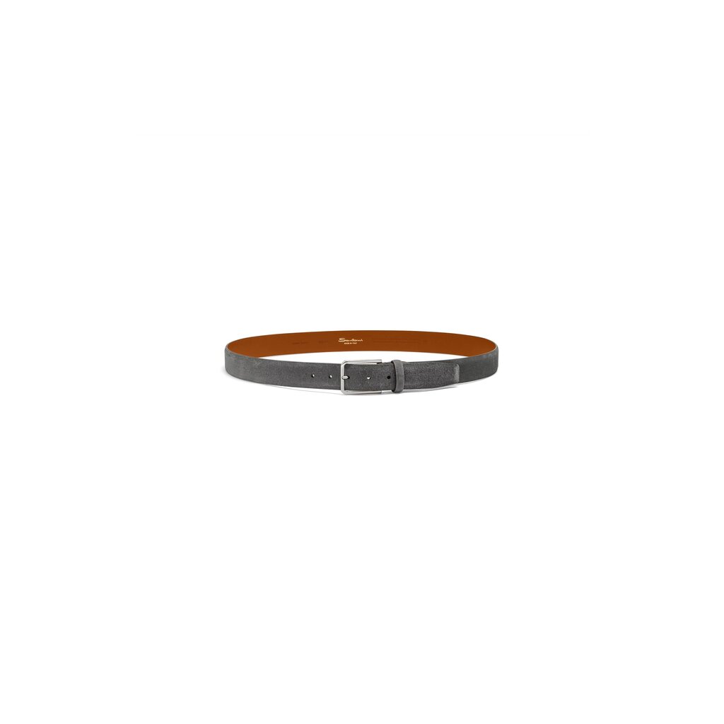 Santoni Grey suede adjustable belt