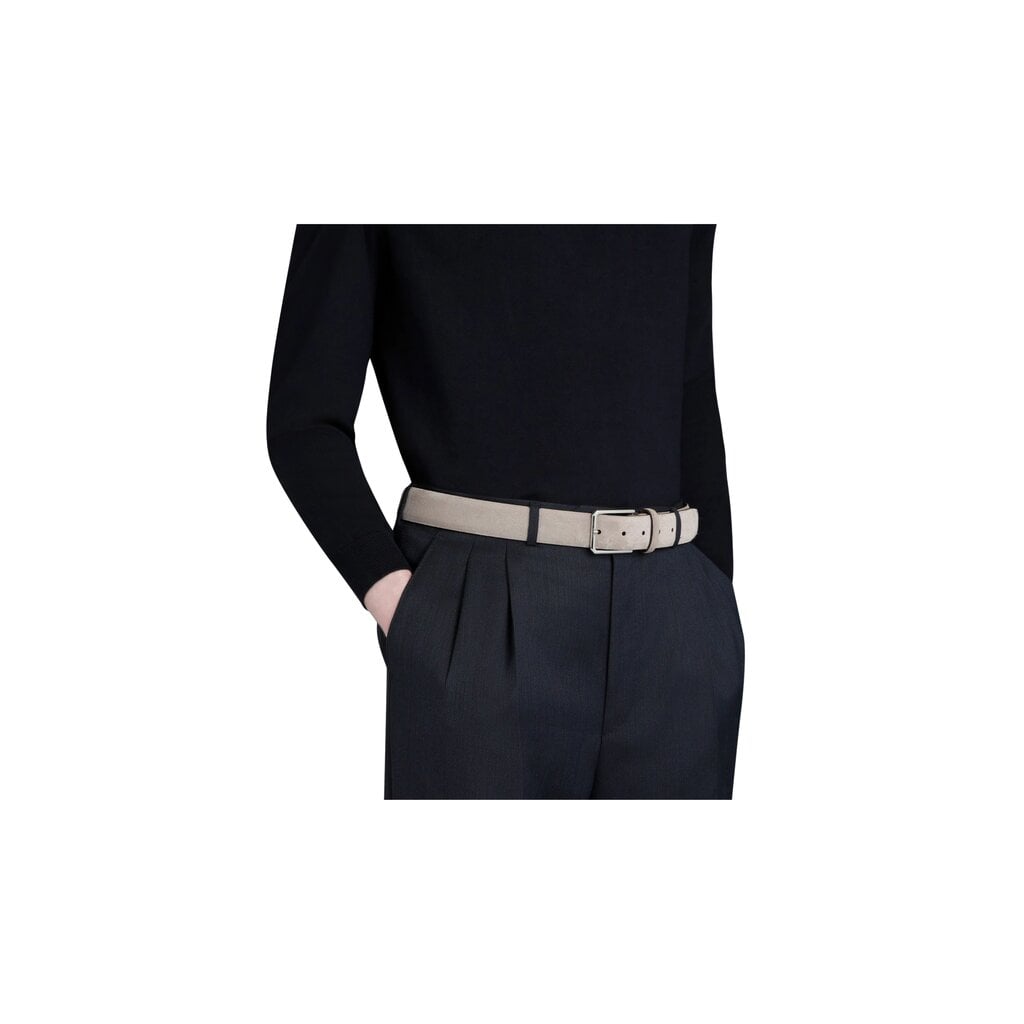 Santoni Ceinture ajustable en daim taupe pour homme