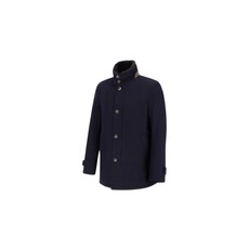 Herno Short wool coat with shearling-lined collar