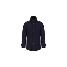 Herno Manteau court en laine à col doublé de peau lainée