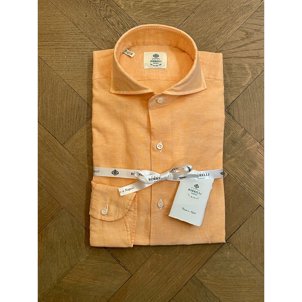 Borrelli Borrelli Shirt Linen Orange SR441061