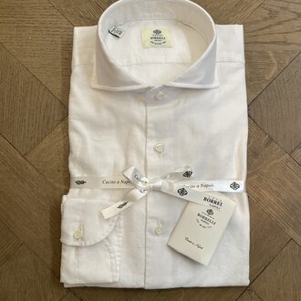 Borrelli Chemise Borrelli Lin Blanc
