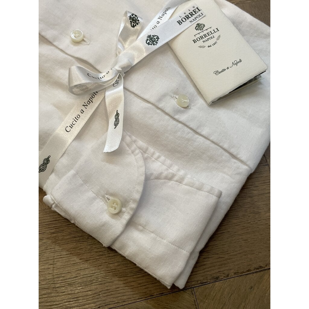 Borrelli Chemise Borrelli Lin Blanc SR441061