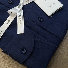 Borrelli Shirt Borrelli Linen Navy SR11005