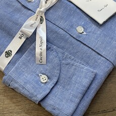 Borrelli Borrelli Shirt Linen Blue SR441061