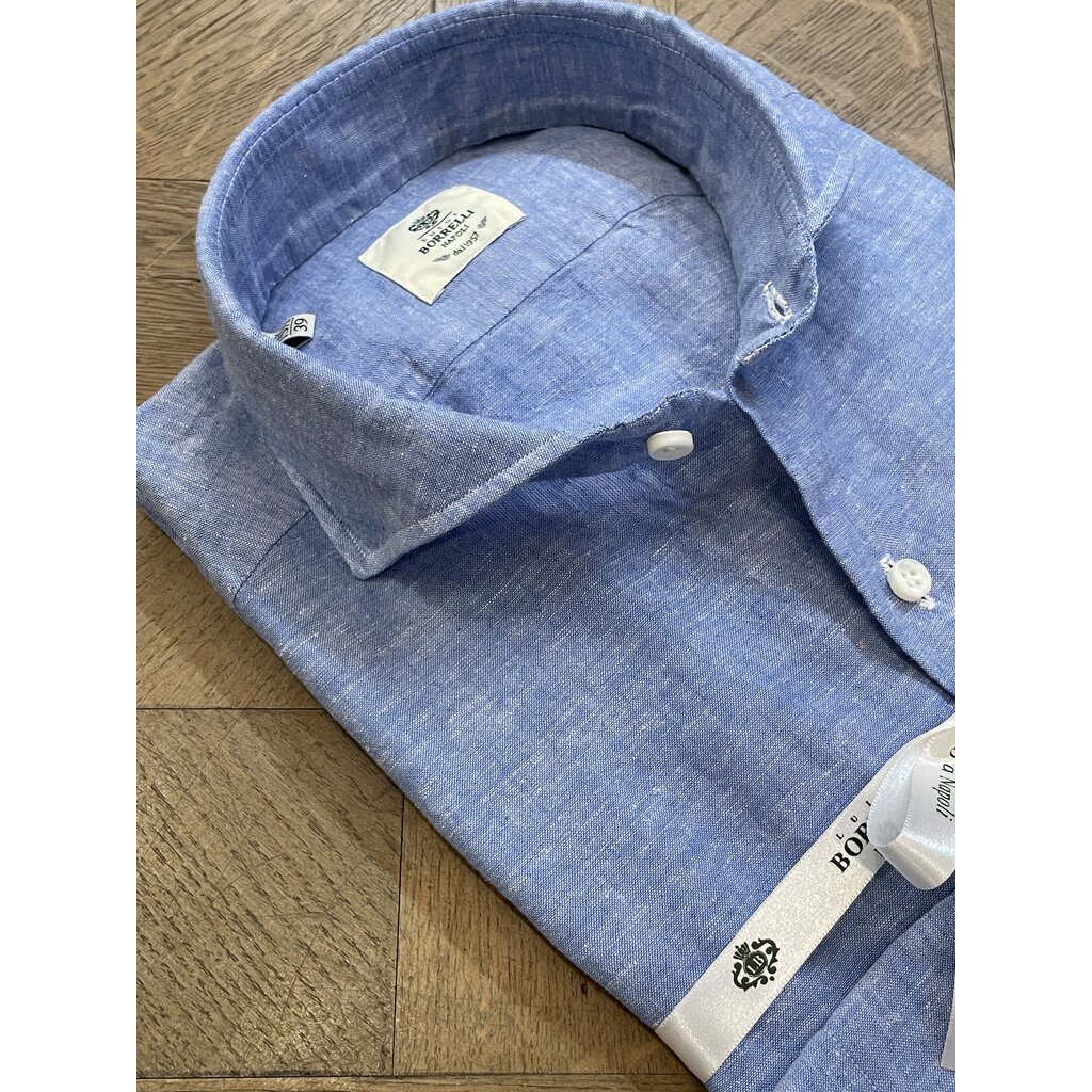 Borrelli Chemise Borrelli en lin bleu SR441061