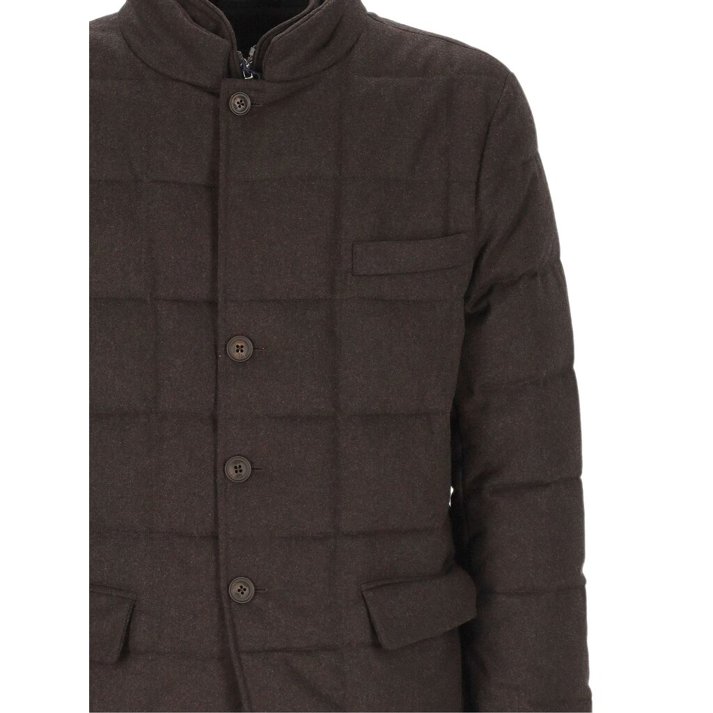Fay Double front short down jacket in carded flannel