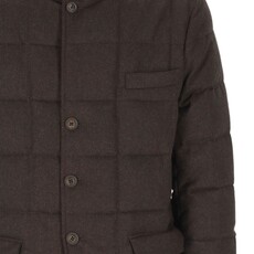 Fay Double front short down jacket in carded flannel