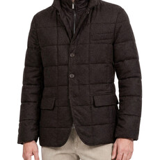 Fay Double front short down jacket in carded flannel