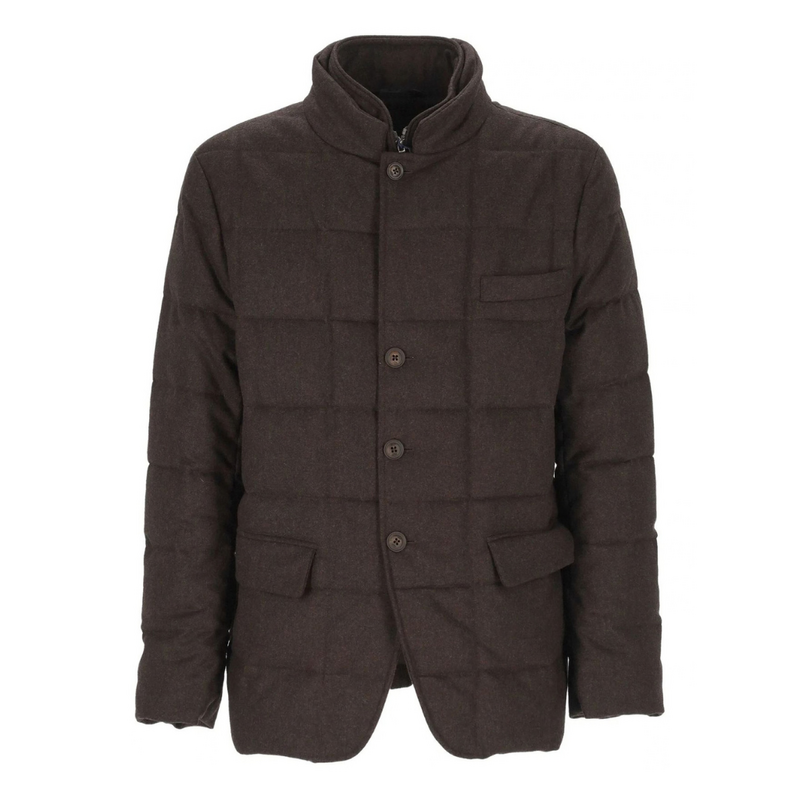 Fay Doudoune courte double front en flanelle cardée