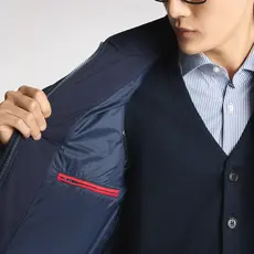 Fay Double front short down jacket in mélange technical twill