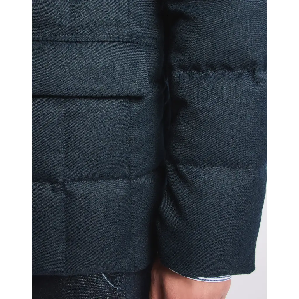 Fay Doudoune courte double front en sergé technique chiné