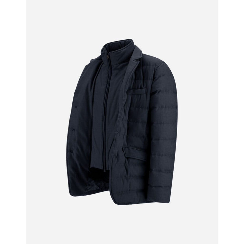 Herno Blazer en laine, effet viscose et suede