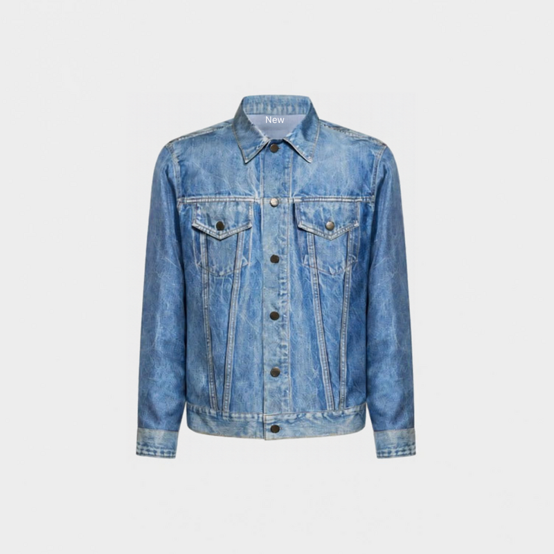 Pierre Louis Mascia Zijden jasje in faux-denimstijl van ALOQHI