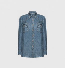 Pierre Louis Mascia Chemise à manches longues Faux-Denim ALOE en soie