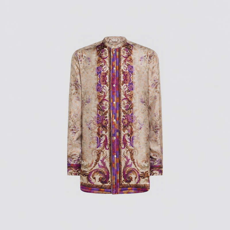 Pierre Louis Mascia ALOE-shirt met lange mouwen van zijde