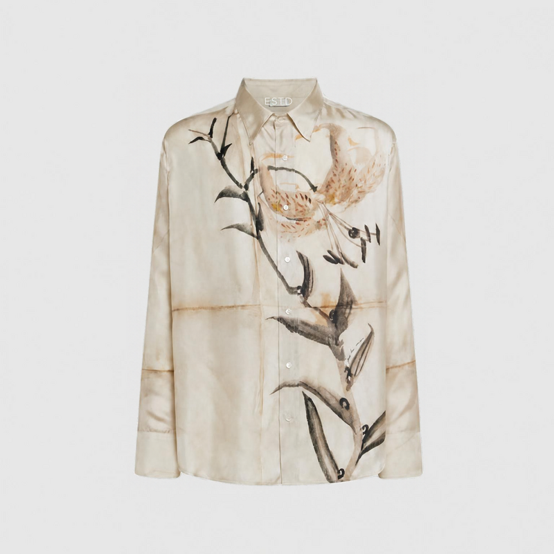 Pierre Louis Mascia ALOE-shirt met lange mouwen van zijde