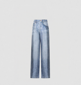 Pierre Louis Mascia Broek ALOE van imitatiedenim in zijde