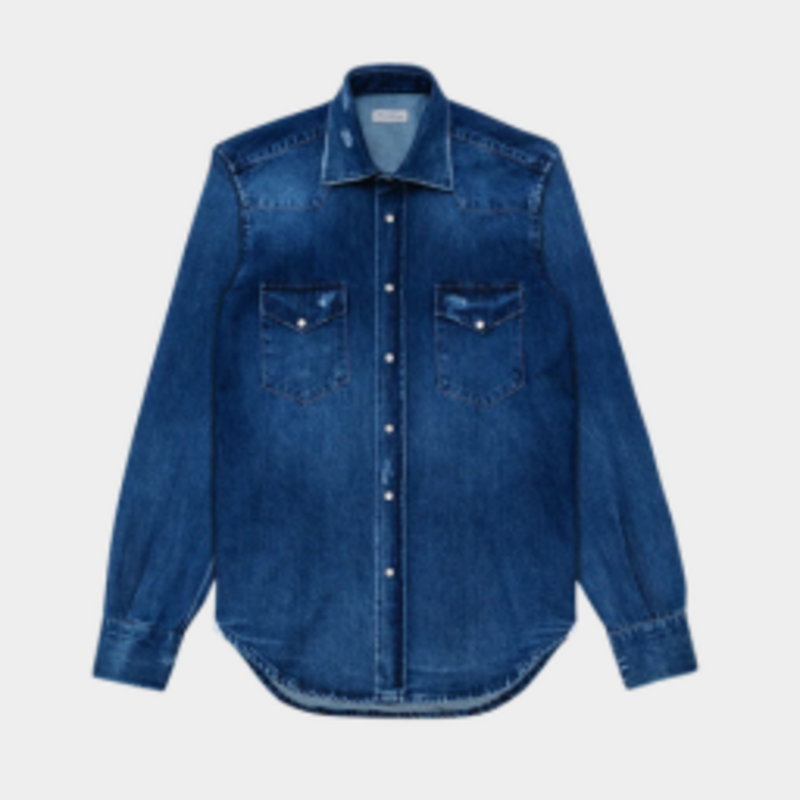 Sartorio SARTORIO Denimhemd Texas  - Donkerblauw