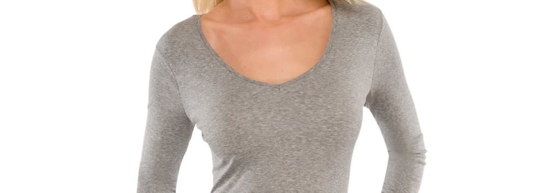 T-shirt lange mouw Naturschonheit 144099 - grijs