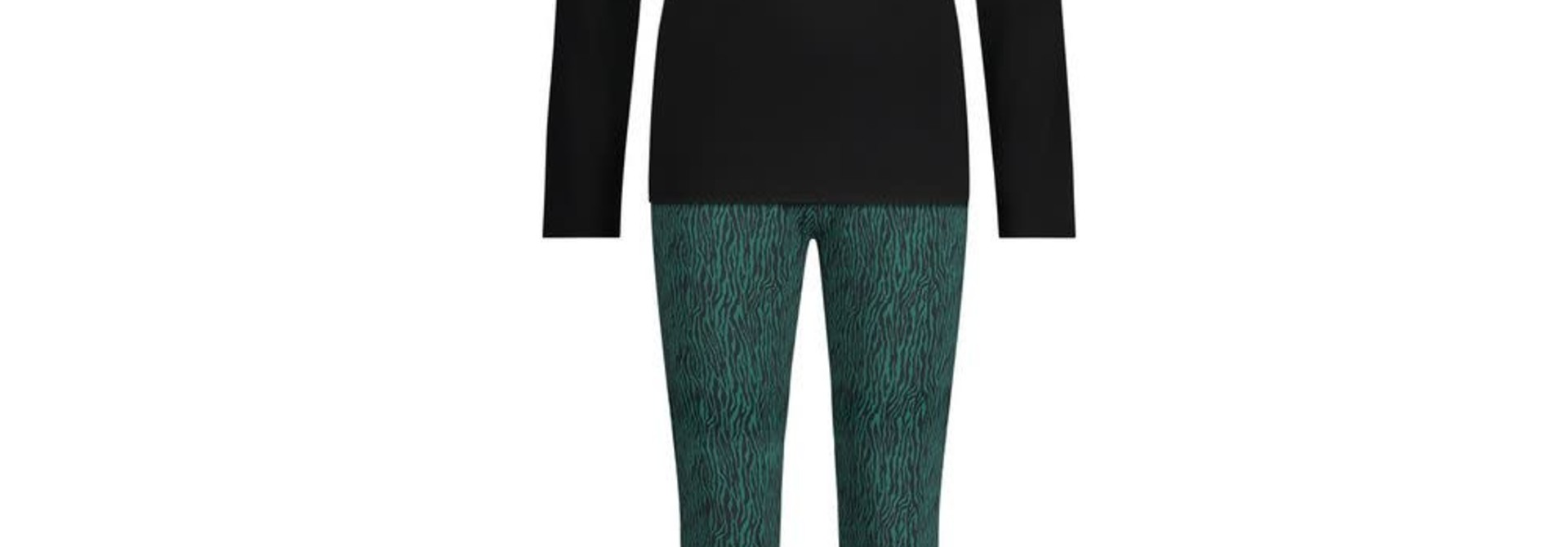 Pyjama lange mouw 32038 - zebra forest green