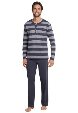 Schiesser Pyjama lange mouw 159631 - antraciet Schiesser Pyjama lange mouw 159631 - antraciet