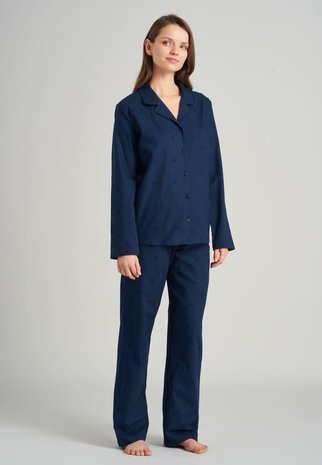 Schiesser Doorknoop Pyjama lange mouw 175554 Schiesser Doorknoop Pyjama lange mouw 175554